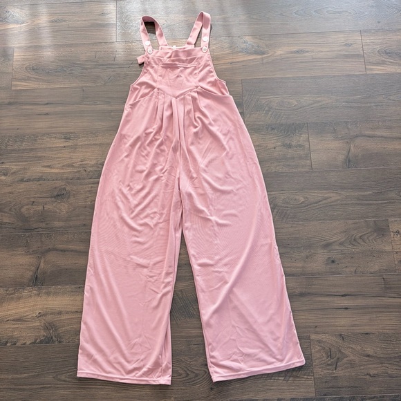 HALARA Pants - Halara Easy Peezy Wide Leg Waffle Overalls Rose XS NWT